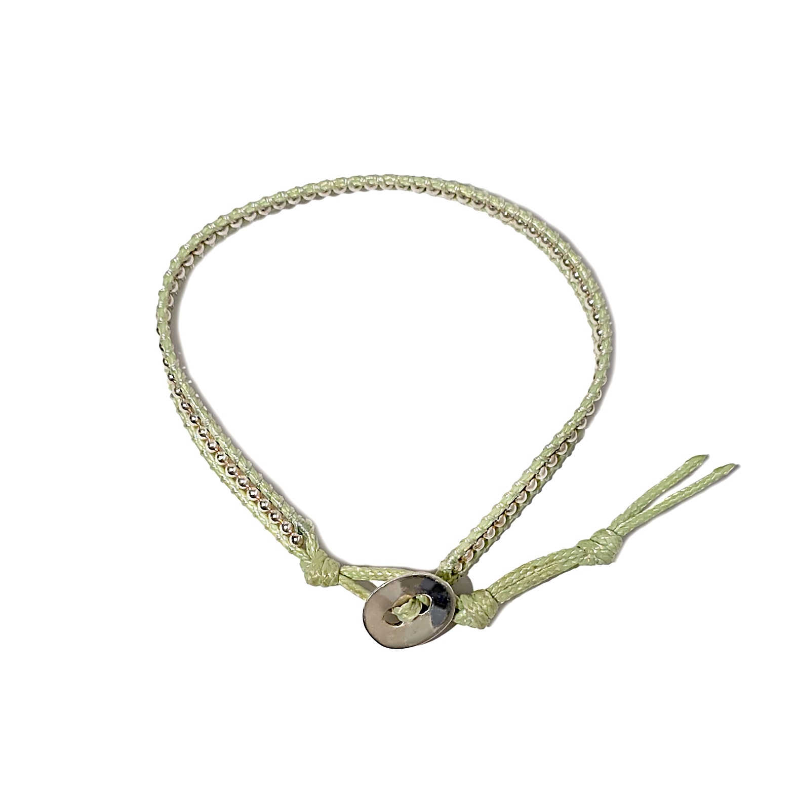 Silver Button Bracelet