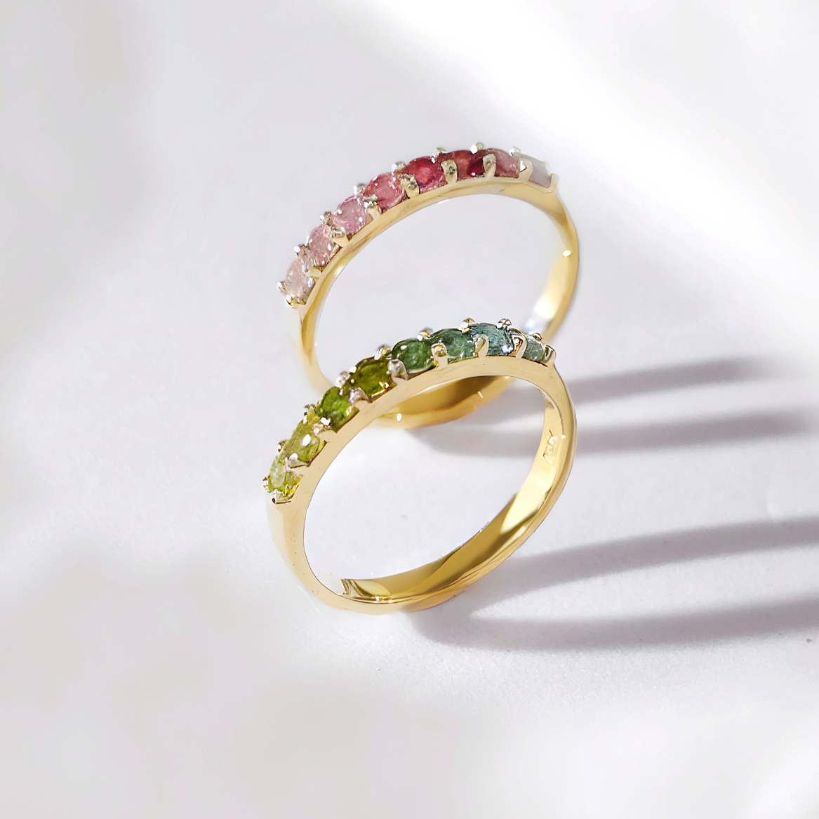 Green Tourmaline Eternity Gold