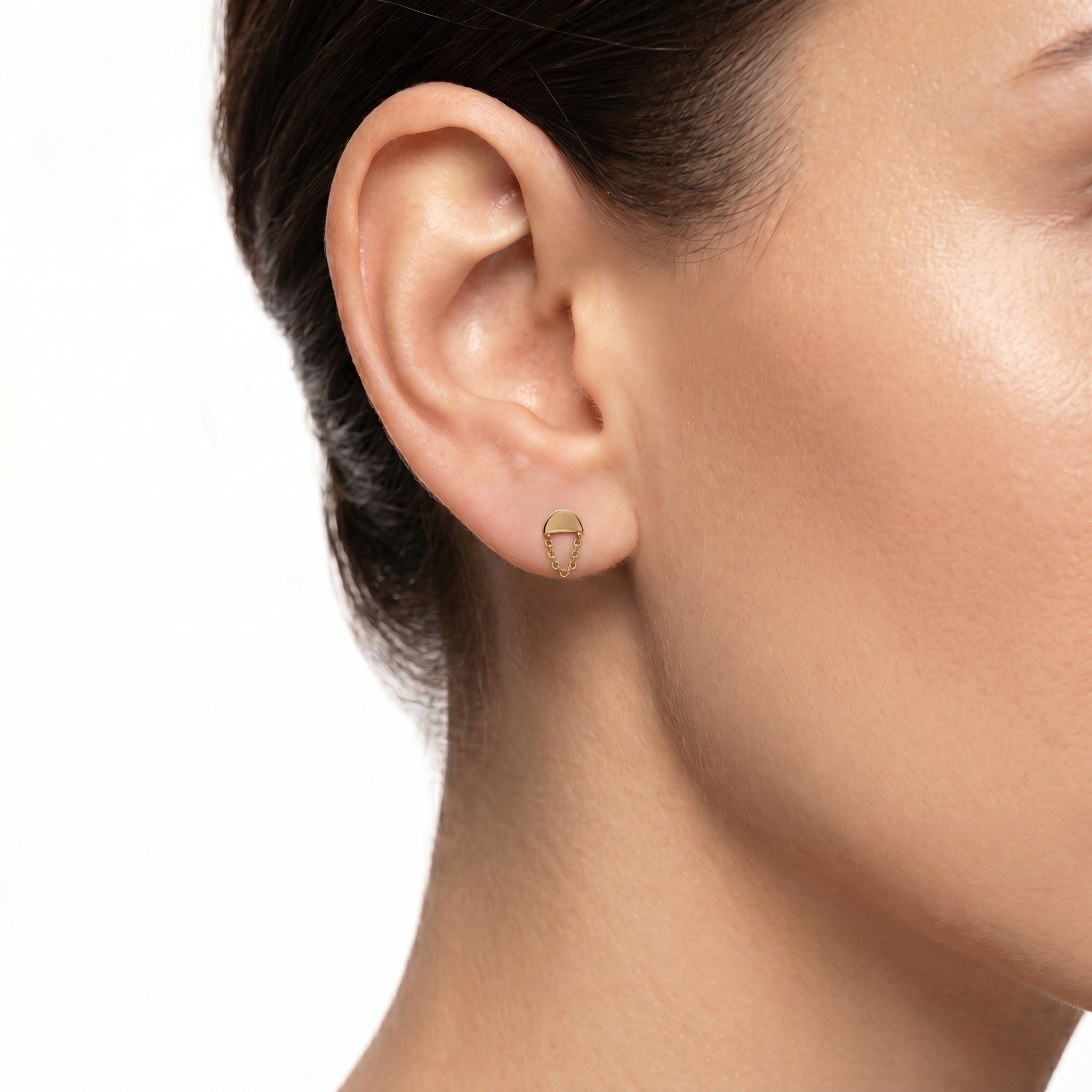 9ct Gold Mini Chain Drop Stud
