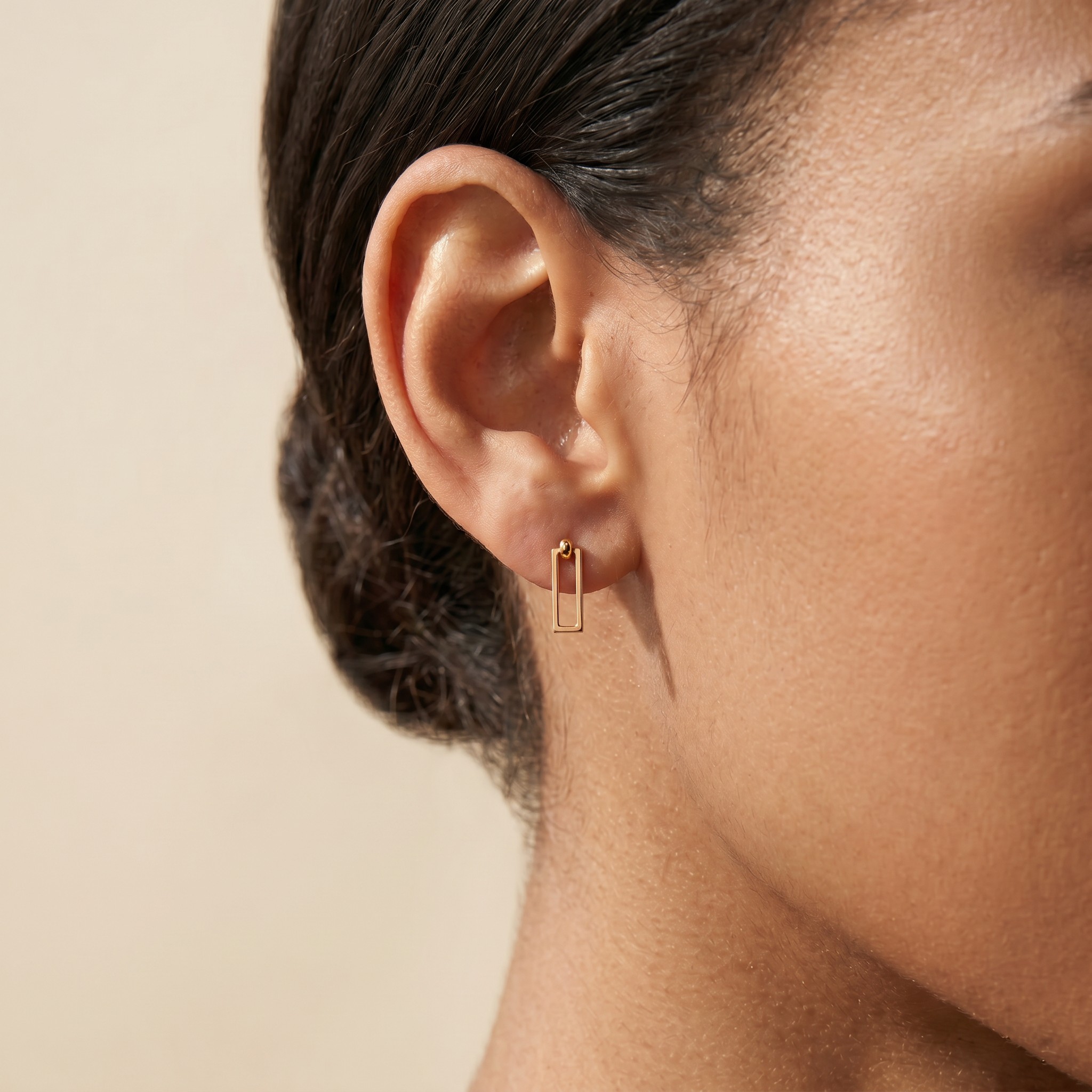 9ct Gold Open Frame Drop Earrings