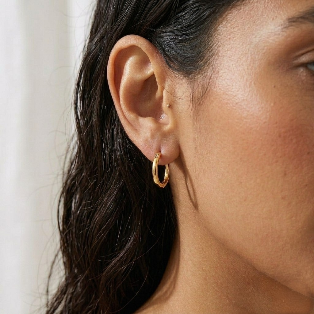 9ct Yellow Gold Hoop Earrings 13mm
