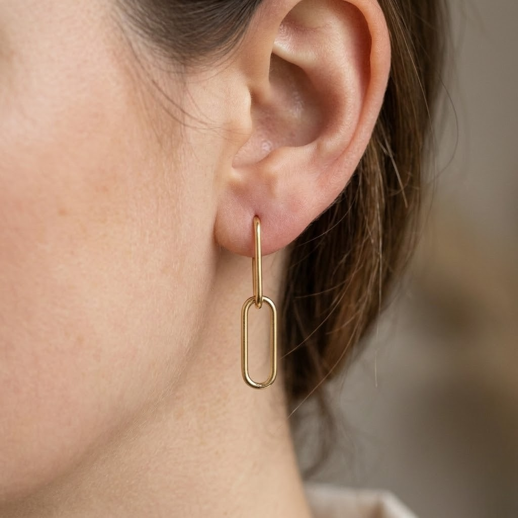 9ct Gold Chain Link Stud