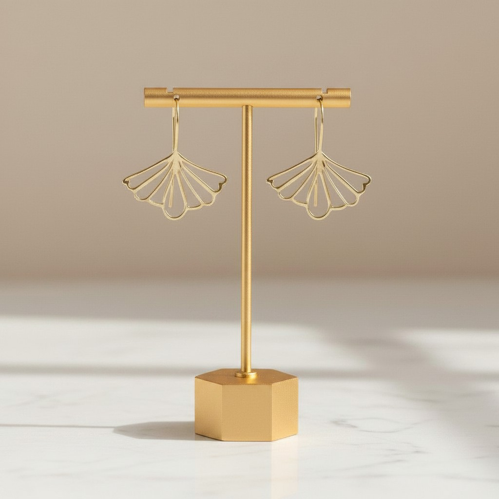 Ginkgo Leaf Earrings on Hook
