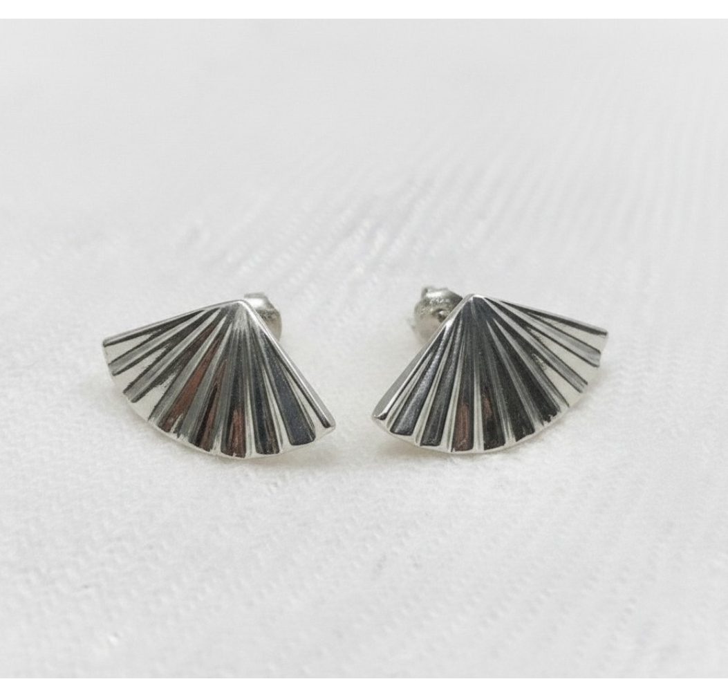 Fan Earring Studs Large
