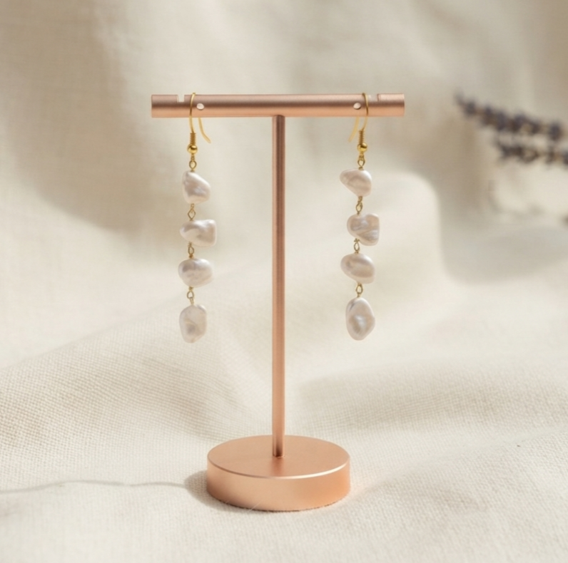 Petal Pearl Drop Earrings