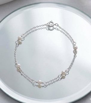 5 Stone Pearl Bracelet